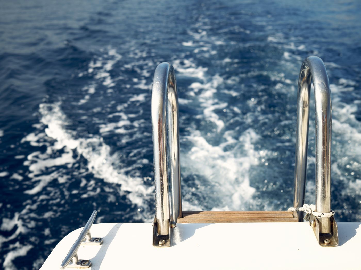 Marine boarding ladder mounting and structural backing analysis