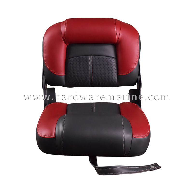 Deluxe Heavy-Duty Folding Marine Boat Seat with Tie-Down Strap
