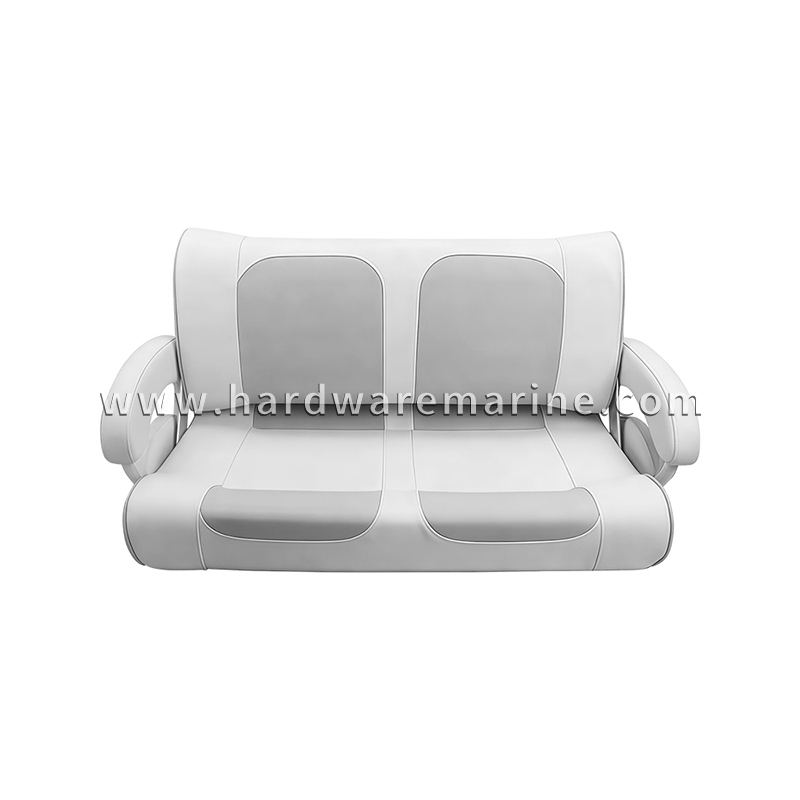 Deluxe 2-Person Marine Helm Bench Seat with Flip-Up Armrests