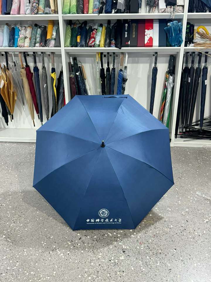 USTC navy souvenir umbrella with white university branding